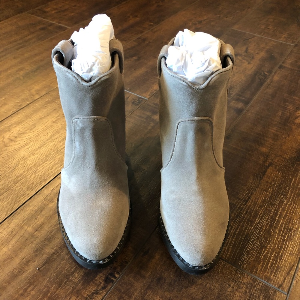 Jeffrey Campbell Taupe Suede Konda Ankle Boots - Picture 7 of 8